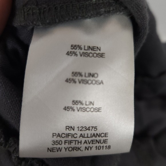 Ellen Tracy Linen Pants XL Gray Boho‎  Wide Leg Draw String - Picture 2 of 5